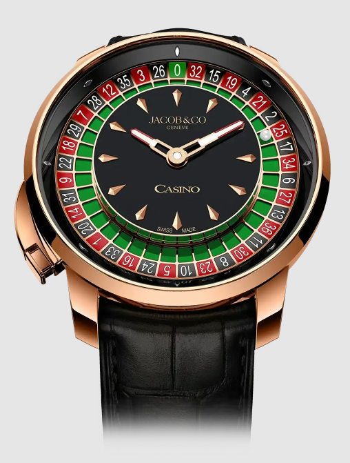 (image for) Jacob & Co casino tourbillon ROSE GOLD WITH GREEN ROULETTE RING Replica Watch CA100.40.AA.AD.A